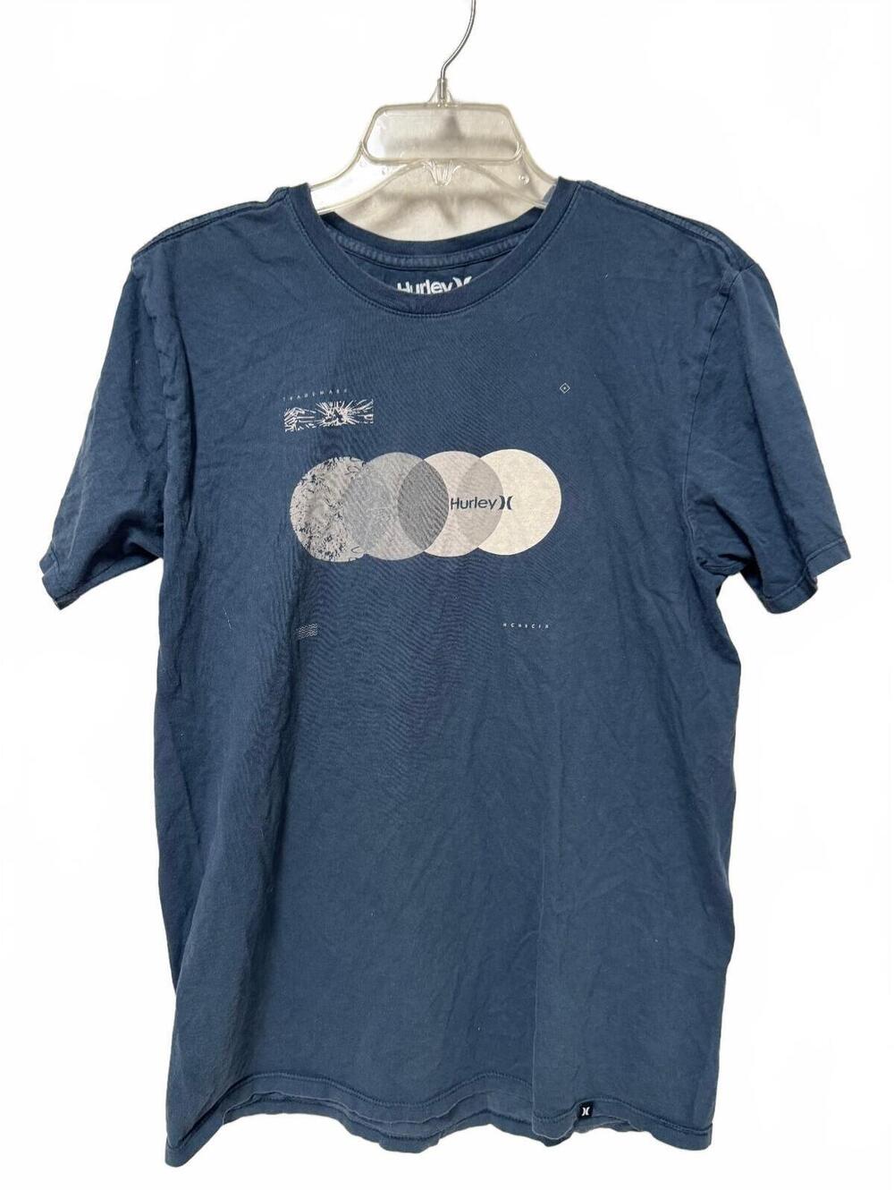 Hurley Men's Graphic T-Shirt Navy Blue 100% Cotton Size M